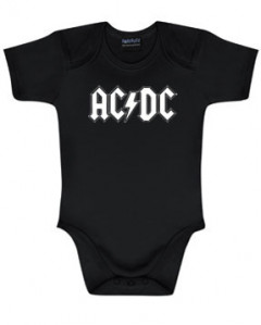 ACDC Baby onesie Zwart - (Logo zwart)