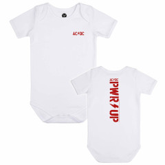 AC/DC Baby onesie wit - (PWR UP rood)