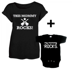 Duo Rockset This mommy rocks t-shirt & My mommy rocks baby romper 