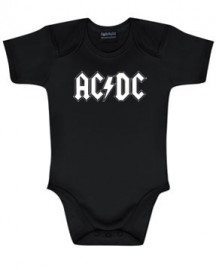 ACDC Baby onesie Zwart - (Logo zwart)