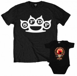 Duo Rockset Five Finger Death Punch papa t-shirt & Five Finger Death Punch baby romper