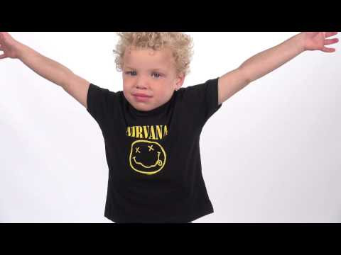 Duo Rockset Nirvana papa t-shirt & kinder t-shirt Smiley