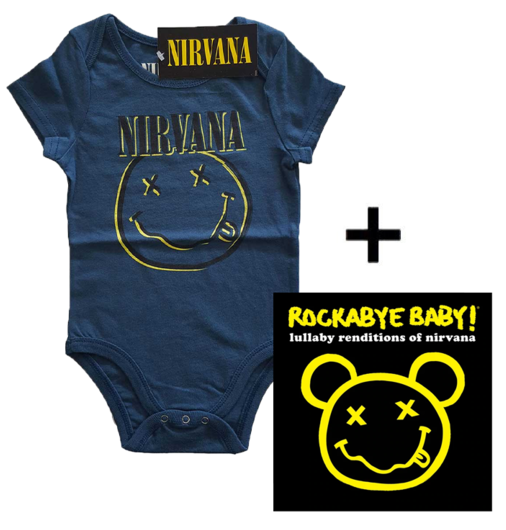 Cadeauset Nirvana body Smiley & Nirvana Rockabyebaby cd
