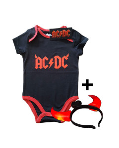 AC/DC Devil Horns baby romper