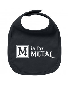 Metal baby bib M is for Metal