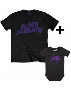 Duo Rockset Black Sabbath papa t-shirt & Black Sabbath baby romper