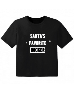 Cool Kinder T-Shirt Santa's Favorite Rocker