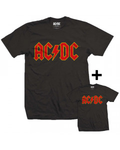 Duo Rockset AC/DC papa t-shirt & kinder t-shirt Logo Colour